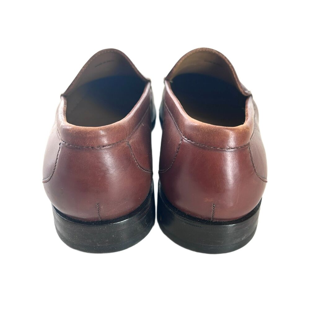 Cole Haan Shoes Mens 11 Brown Leather Loafers Minimalist Preppie Square Toe - Picture 4 of 9